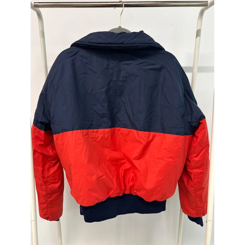 Vintage Raven Swing West Reversible Puffer Jacket Mens L Navy Red Racing Stripe